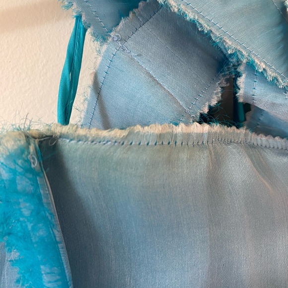 Rodarte | Delicate Blue Silk | Floaty Slip Dress | Neck Detail | UK 8-10 - Picture 4 of 12